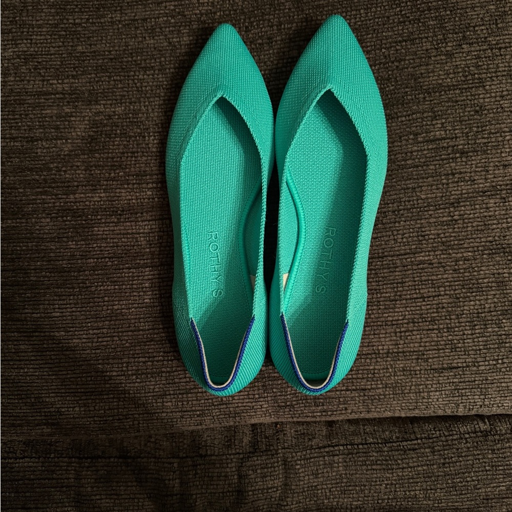 Rothy's Green Flats Sleek Minimalist Design